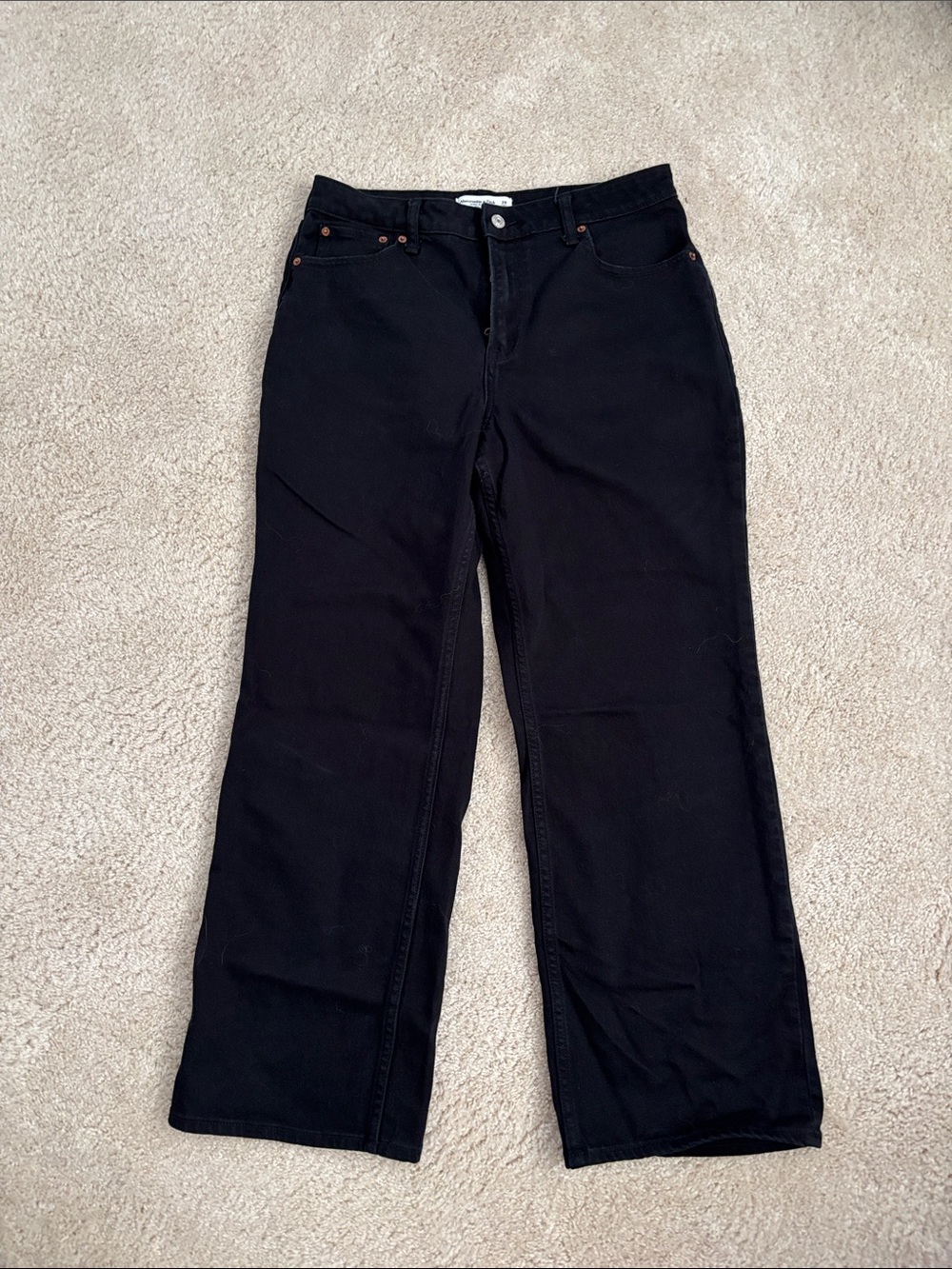 Abercombie Women’s Black Wide-Leg Jeans